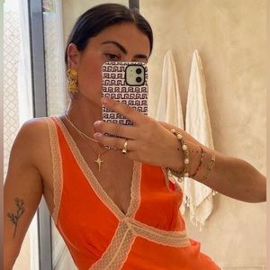 VRG GIRL MEET ME ON THE DANCE FLOOR BIAS CUT MAXI DRESS ORANGE SIZE US 10 AUS 14